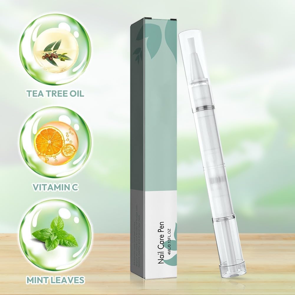 Nail Care Pen - 5 x Nail Mushroom Pens with Tea Tree Oil, Aloe Vera and Vitamin E for Groomed Nails and Toenails