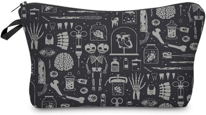 LOOMILOO Cosmetic Bag for Women, Adorable Roomy Makeup Bags Travel Water Resistant Toiletry Bag Accessories Organizer Cute Gifts (Skulls 52254)