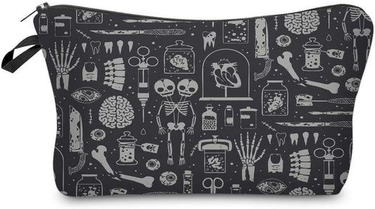 LOOMILOO Cosmetic Bag for Women, Adorable Roomy Makeup Bags Travel Water Resistant Toiletry Bag Accessories Organizer Cute Gifts (Skulls 52254)