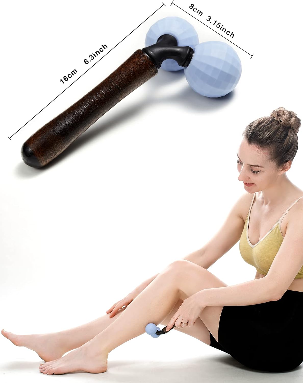 Lyanxinlei Muscle Massage Roller - Body Massage Tools Myofascial Trigger Points Reduce Muscle Soreness Tightness Leg Cramps for Circulation, Stress, Arthritis and Hand Pain Relief & Recovery (Blue)