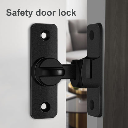 Barn Door Lock, 90 Degree Stainless Steel Sliding Safety Latch, Heavy-Duty Household Security Locking Tool for Shutters, Sheds, Cabinets, and Interior Room Doors