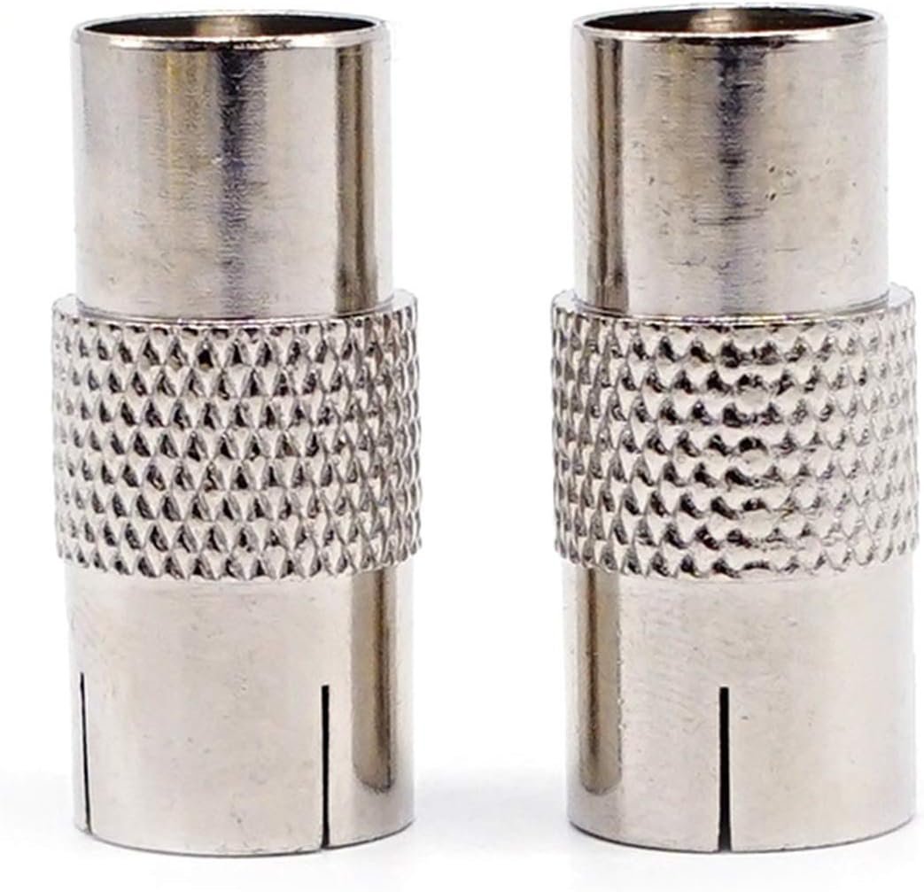 2 Pack TV Male Aerial Coaxial Cable Adaptor to PAL Female 9.5mm TV Satellite Antenna RF Coax Adapter Connector (TV M-F)