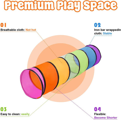 Kids Play Tunnel for Toddlers,Pop Up Crawl Through Tunnel Play Tent for Baby Infant Children or Pet,Indoor & Outdoor Toys for Boy and Girl Backyard Playset