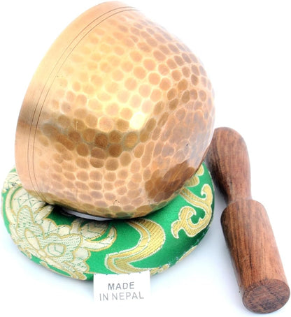 Tibetan Singing bowl set-Chakras Healing & Meditation Yoga Sound Bowl with Mallet and Silk Cushion-Handmade Singing bowl-3 inches Diameter