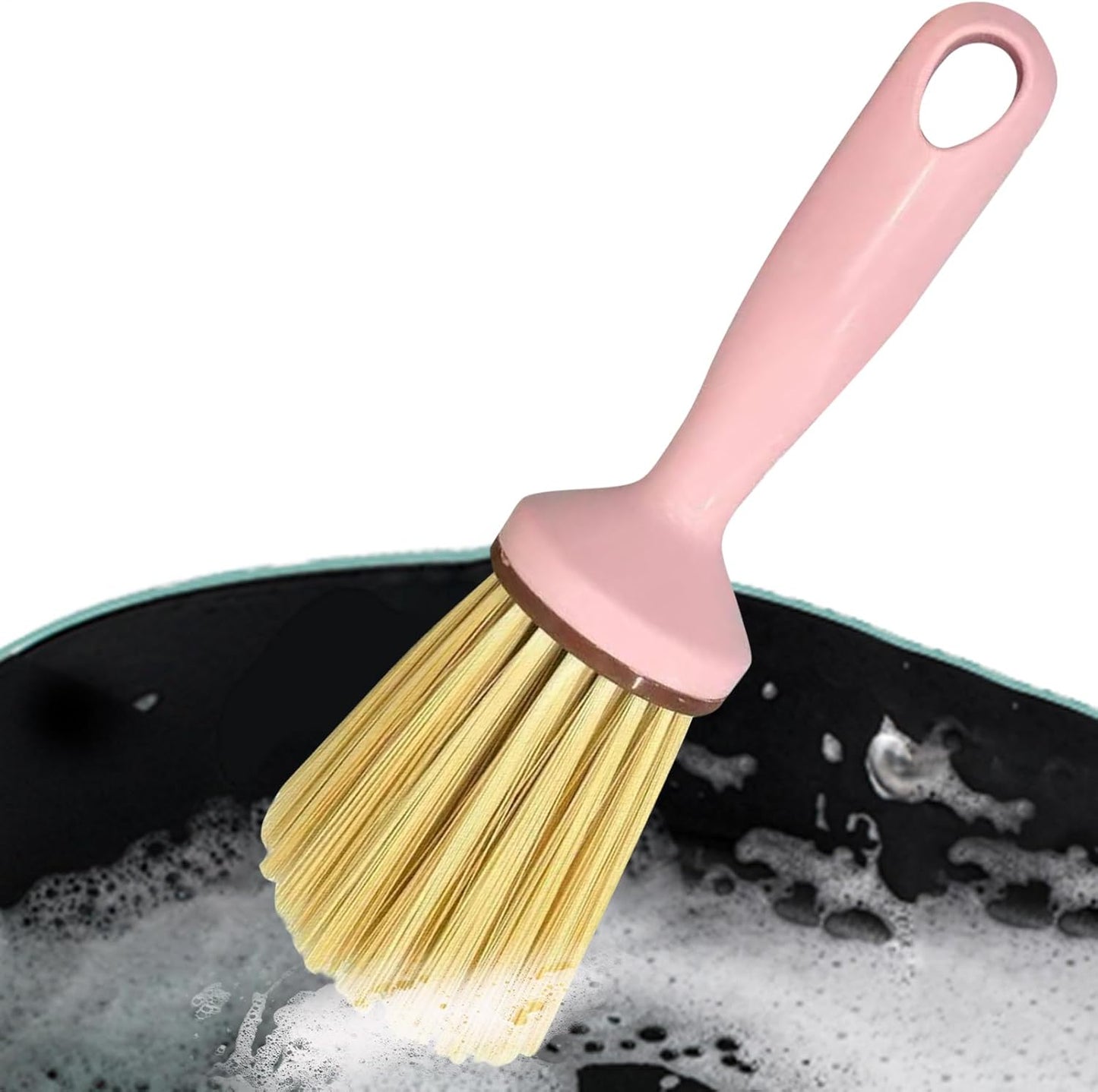 Dish Scrub Brushes, Pot Scrubber with Ergonomic Handle, 8.27x2.95 Inches, Multipurpose Non-Scratch Cleaning Brush for Cookware Utensils Kitchen Sink Pan Home Daily Cleaning
