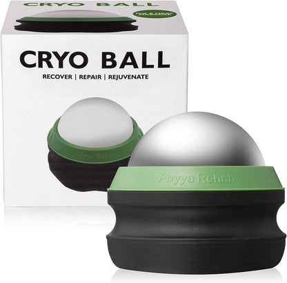 Cold Massage Roller Ball by Professional Rehab - Cold Therapy Relief That Helps with Muscles Recovery and Inflammation - Great Tool for Back/Neck Pain - Shin Splints - Sports Rehab - Stress Relief