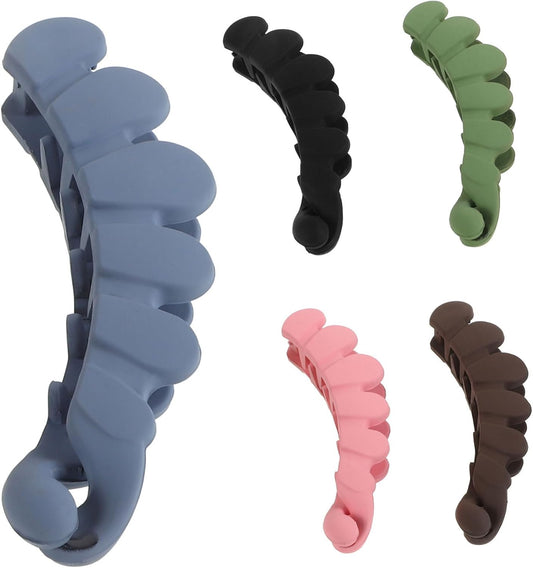 Baluue 5 Pieces Banana Clips Non-slip Cute Jaw Clips Clamp Strong Hold Styling Accessories For Women And