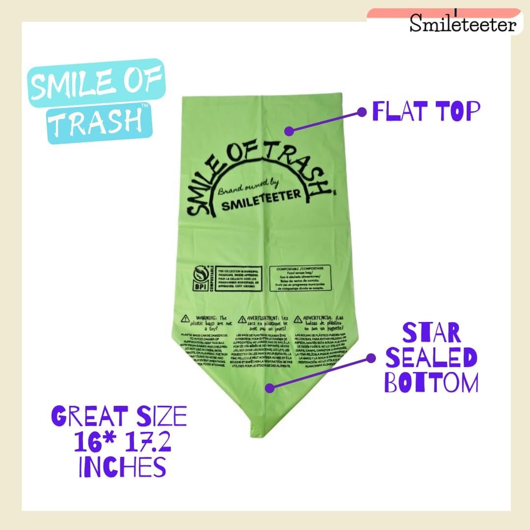 Smile of Trash Compostable Kitchen Food Scraps Bag (Pack of 1 Box)