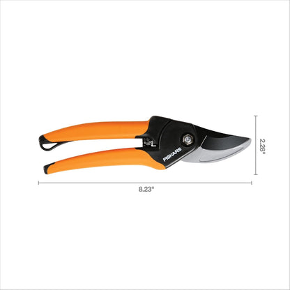 Fiskars Bypass Pruning Shears, 5/8-Inch Cut Capacity SoftGrip Hand Pruner for Small Hands, Blade Stays Sharp Through Heavy Use with Rust Resistant, Low-Friction Coating