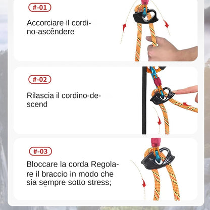Ascenders for Climbing Rope, Self-Braking Descender, Quick-Release Stop Device, 2.76X1.57X0.78in, Non-Slip Grip Design, Lightweight Safety Tool, Rappelling Gear, Mountaineering
