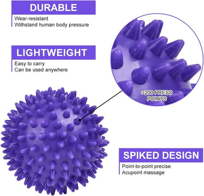 URAQT Massage Balls, 2 Pieces Lacrosse Ball Massage Ball Muscle Massage Ball for Self-Massage, Massage Balls Set of Massage Balls for Muscle Recovery (Purple)