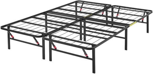 Amazon Basics Bed Frame with Storage, Foldable Metal Platform, Sturdy Steel, No Box Spring Needed, 35.56 cm High, Tool-Free Setup, Full Size, Black