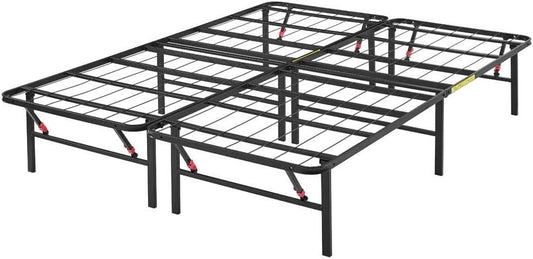 Amazon Basics Bed Frame with Storage, Foldable Metal Platform, Sturdy Steel, No Box Spring Needed, 35.56 cm High, Tool-Free Setup, Full Size, Black