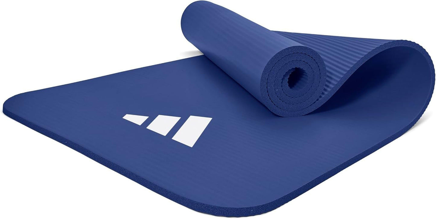 adidas Fitness Mat 10mm - Non-Slip Yoga Mat, Home Gym Accessories, Exercise Mat with Carry Strap, Lightweight, Portable, Home Workout Solutions for Yoga, Pilates, Balance Training and Fitness