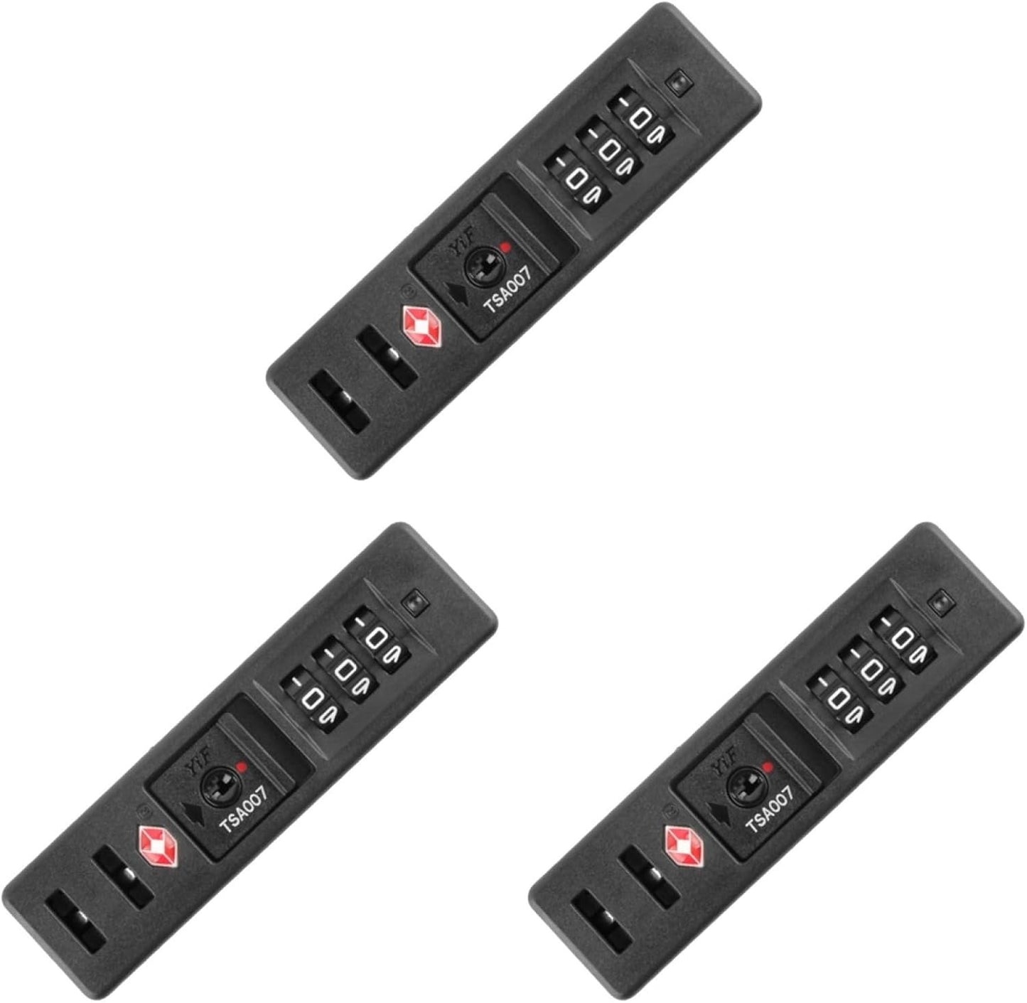 VALICLUD 3pcs Portable Tsa Approved Combination Lock Anti-theft Travel Password Lock for Luggage Suitcases and Outdoor Use Black