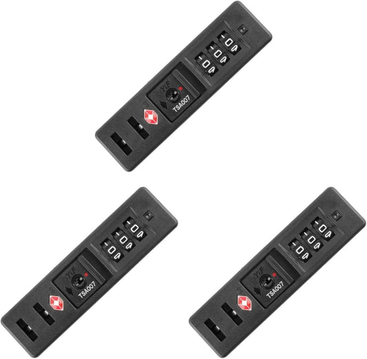 VALICLUD 3pcs Portable Tsa Approved Combination Lock Anti-theft Travel Password Lock for Luggage Suitcases and Outdoor Use Black