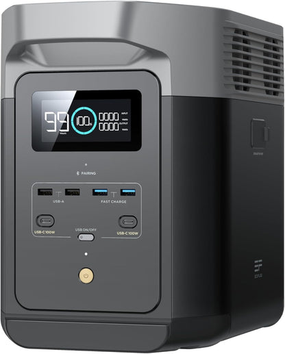ECOFLOW DELTA 2 Portable Power Station, 1024Wh LiFePO4 (LFP) Battery, Fast Charging, Solar Generator(Solar Panel Optional) for Home Backup Power, Camping & RVs