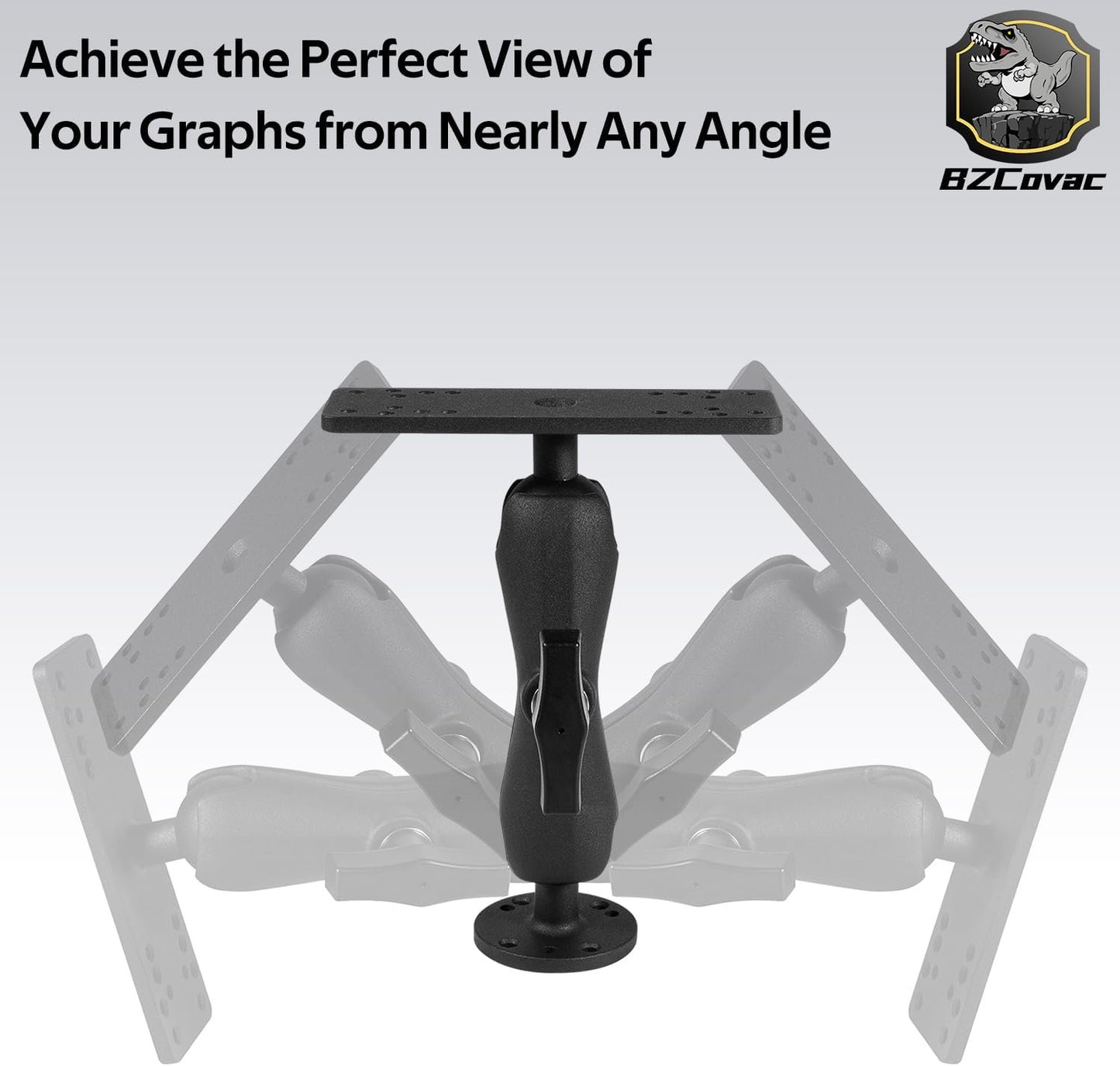 Aluminum Fish Finder Gimbal Mount with 1.5" / C Size Ball for Garmin, Lowrance, Humminbird & More - 360° Rotation & ±90° Tilt Adjustable Marine Electronics Depth Finder Mount