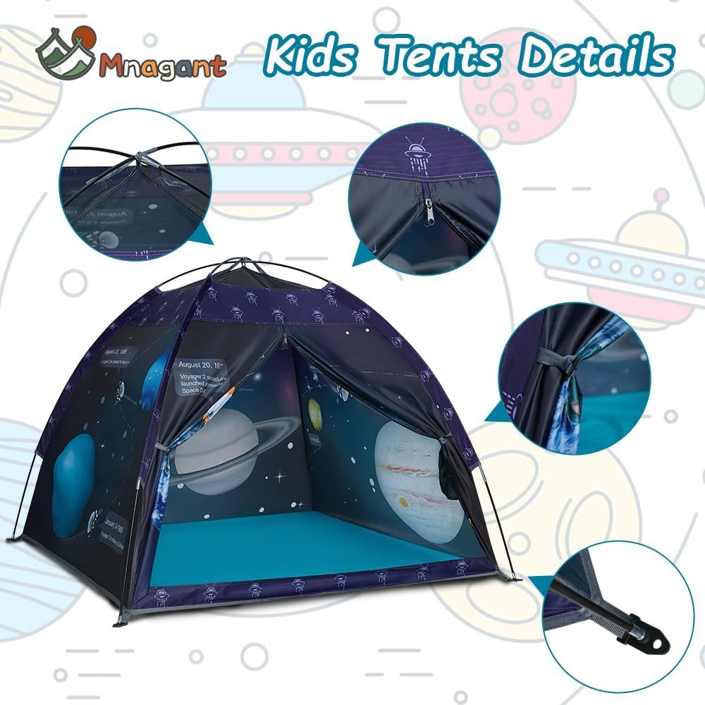 Mnagant Space World Play Tent-Kids Galaxy Dome Tent Playhouse for Boys and Girls Imaginative Play-Astronaut Space for Kids Indoor and Outdoor Fun, Perfect Kid’s Gift- 47" x 47" x 43"