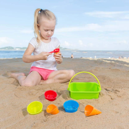 Hape Kids Ice Cream Shop Sand Toys Set - Beach and Sandbox Play Kit with Ice Cream Scoop and Molds - Summer Outdoor Toys with Storage Container