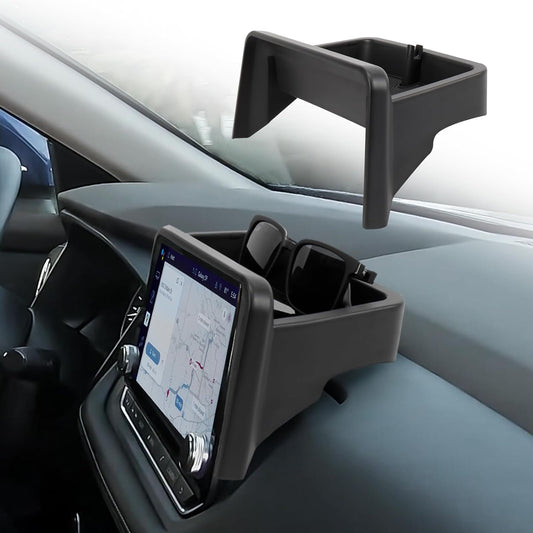Neepiar Center Console Organizer Compatible with 2021-2025 Nissan Rogue S/SV/Rock Creek Dashboard Tray Interior Insert Accessories Behind Screen Black (Only Fit 8-Inch Screen)