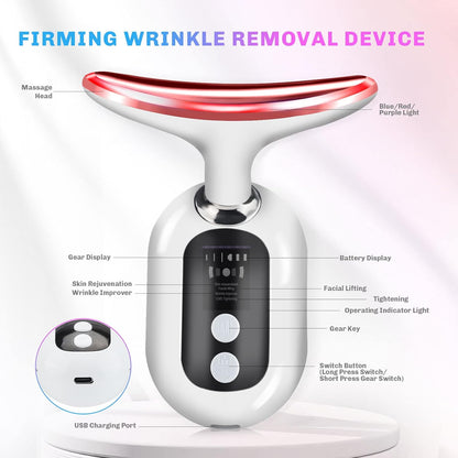 Face Firming Device for Neck Face, 4 Modes Face Lifting Device, 3 in 1 Portable Face Massager for Lifts and Tightens Skin, Skin Care, Neck Care, Firm Smooth