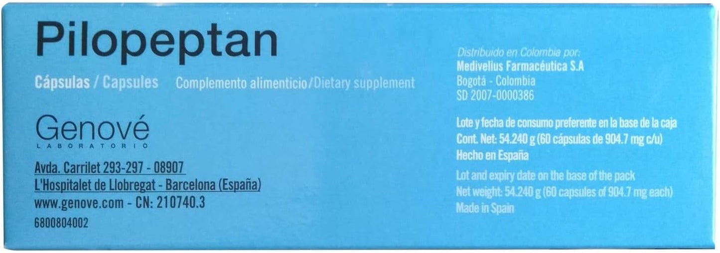Genové 3 Pack Pilopeptan 60 Capsules - Oral Treatment to Stop Hair Loss - Hair Regrowth Treatment For Women and Men - Spain