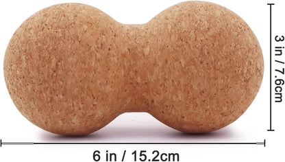 Cork Peanut Massage Ball, Peanut Double Lacrosse Massage Ball for Deep Tissue Muscle Massage, Myofascial Release, Trigger Points, Muscle Knots, and Yoga Therapy