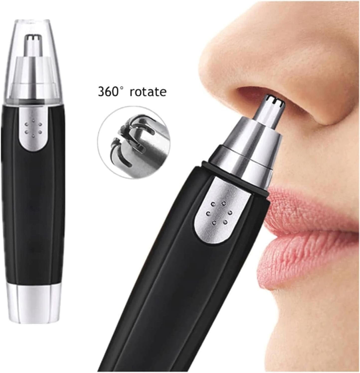 Electric Nose Hair Trimmer, Unisex Nose Hair Cleaning Tool, Black Color Ear & Nose Hair Clipper, Personal Care Tool