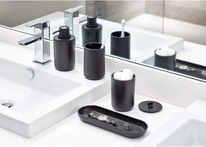 iDesign Cade 4-Piece Bathroom Accessory Set, Matte Black