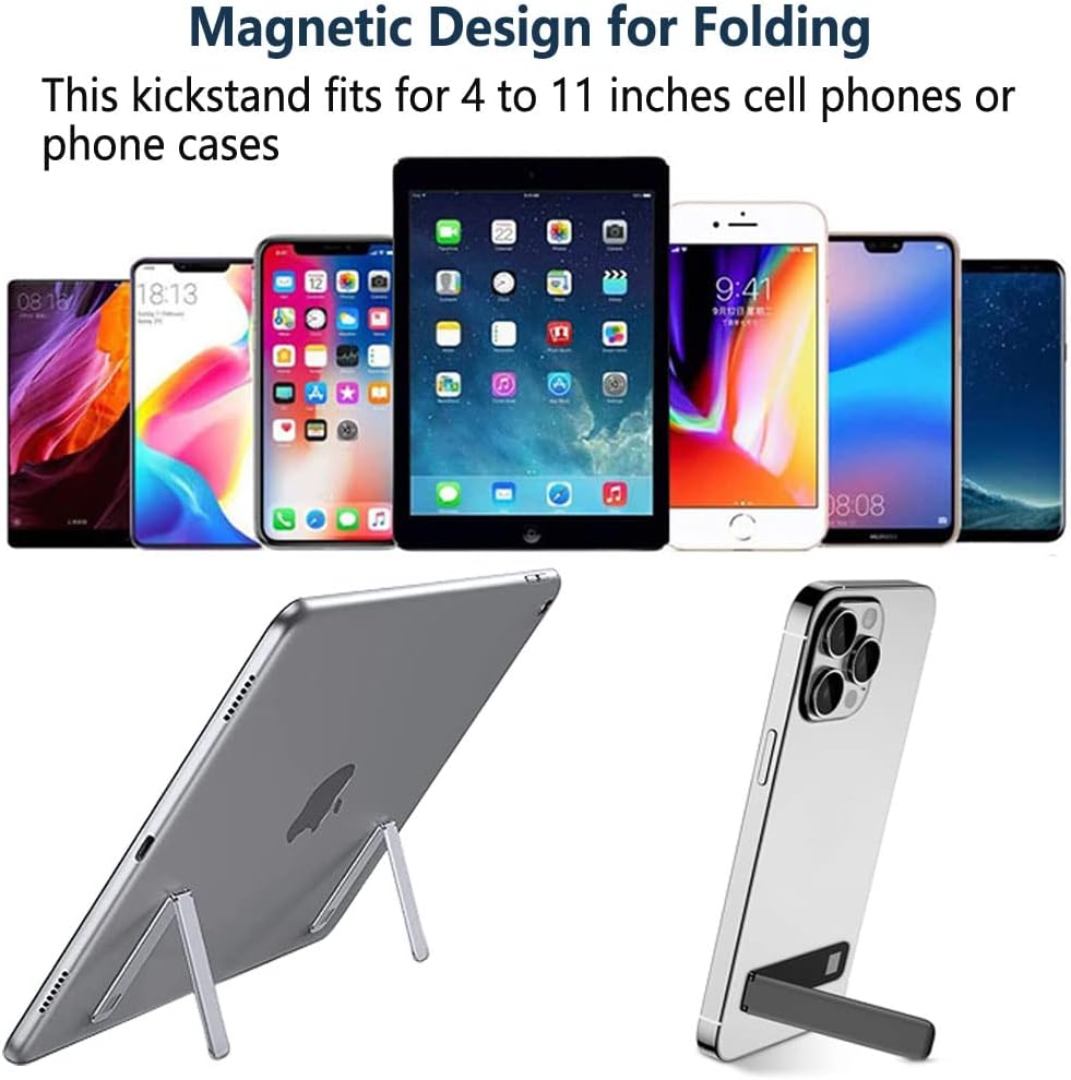 Kinizuxi Mobile Phone Stand, 2 Packs, Vertical and Horizontal Aluminium Mobile Phone Stand for Desk, Adjustable Mobile Phone Holder for Desk, Compatible with iPhone, iPad Accessories, Tablet Stand