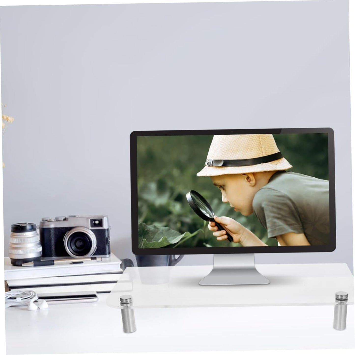 SEWACC Monitor Stand Desktop Organizer with Legs for Elevating Laptops and Monitors for Office Storage and Workspace Organization