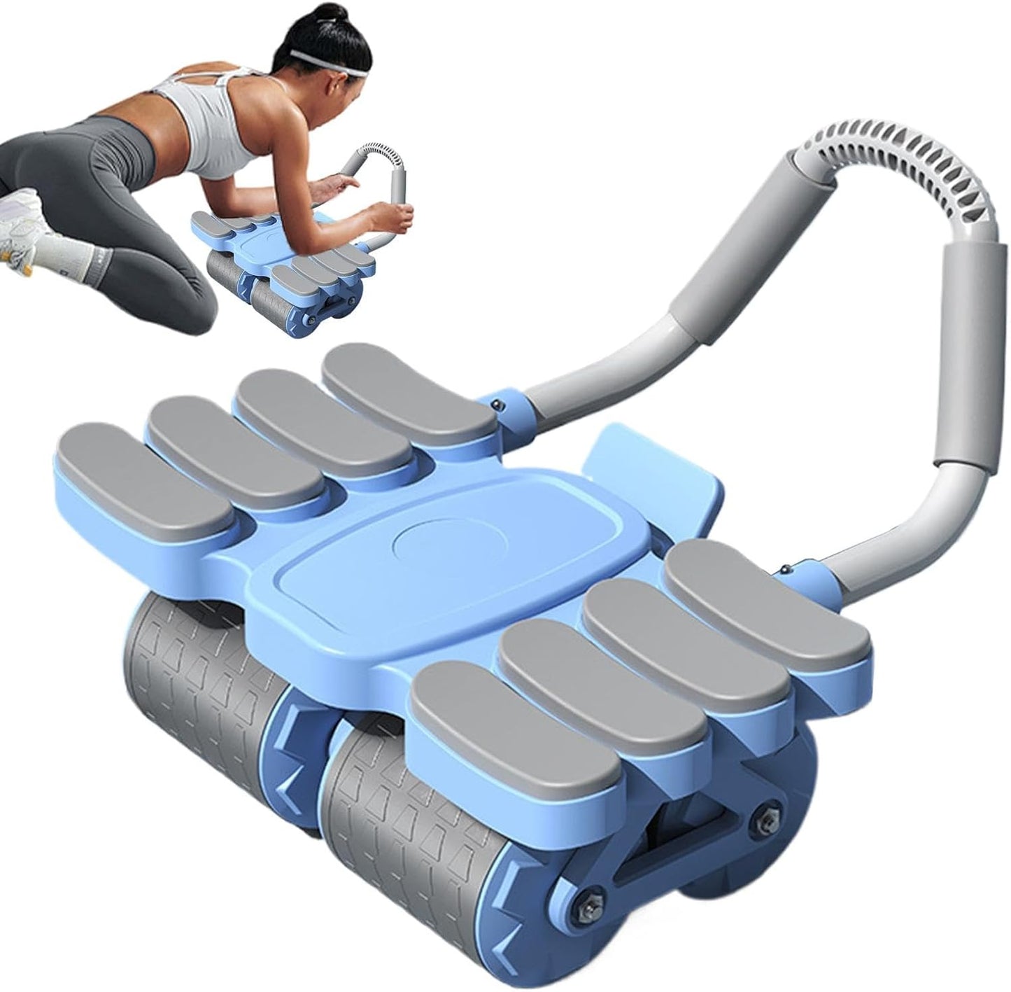 ABS Roller, Gym Equipment Ab Trainer with Elbow Support, Stable Addominal Exercise Wheel, Core Strength Workout Machine, Portable Fitness Gear for Home, Indoor Training