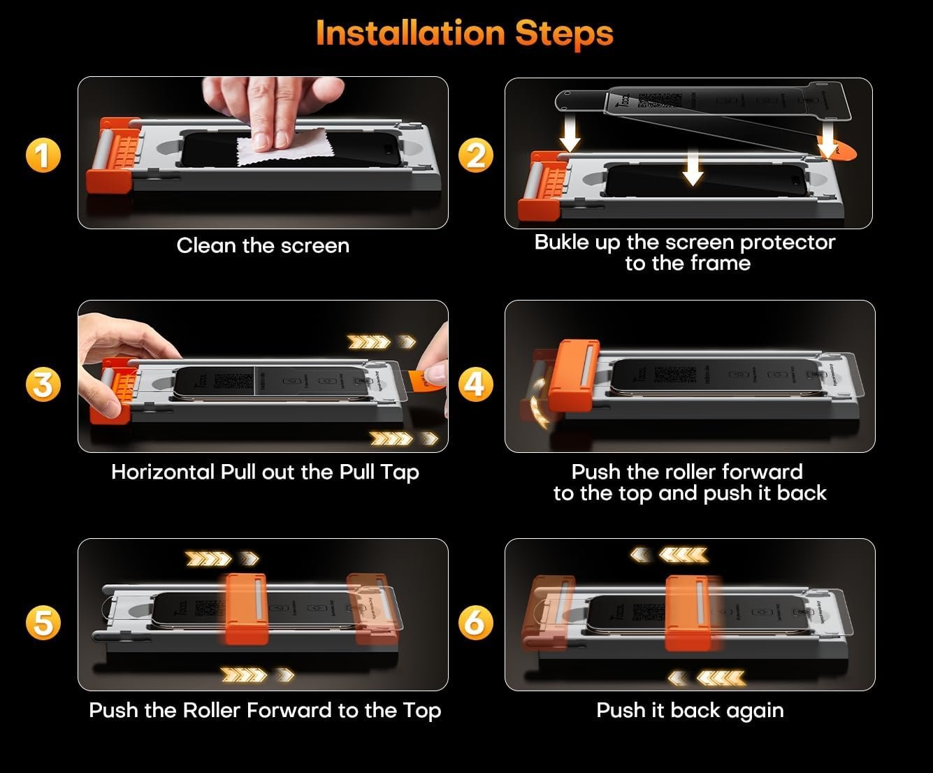 TOCOL 2 Pack for iPhone 16 Pro Max Screen Protector, Instant Installation, Auto-Dust Removal, Zero Bubble, Unbreakable 9H Hardness Shatterproof HD Tempered Glass