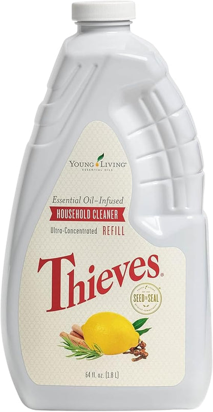 Young Living Thieves Household Cleaner Refill | 64 fl oz | All-Surface Home Cleaner | Plant-Based | Pet-Safe Formula | Water and Essential Oil Infused