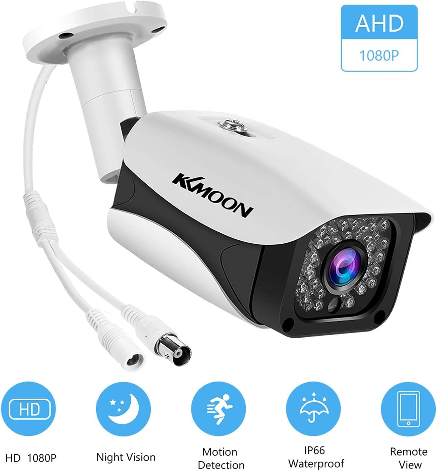 Security Camera,2MP 1080P Full High Definition Security Camera Outdoor/Indoor (Hybrid 4-in-1 CVI/TVI/AHD/CVBS) Infrared Weatherproof Surveillance CCTV Camera NTSC System