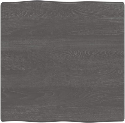 Dining Table Top, Kitchen Restaurant Tabletop Replacement Tabletop Accessory Table Top Dark Grey 60x60x4 cm Treated Solid Wood Oak Live Edge