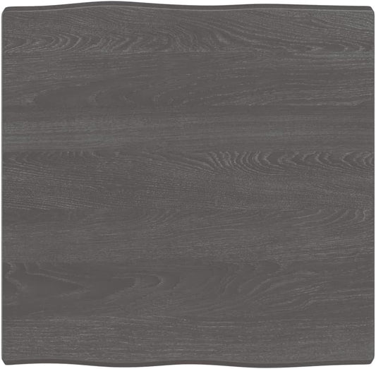 Dining Table Top, Kitchen Restaurant Tabletop Replacement Tabletop Accessory Table Top Dark Grey 60x60x4 cm Treated Solid Wood Oak Live Edge