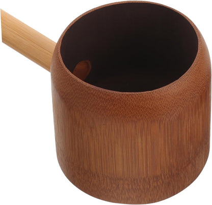 Amosfun Natural Water Ladle Ergonomic Bath Scoop for Hair Washing and Gardening Comfortable Grip for Rinsing and Watering Essential Bathroom Tool