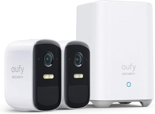 eufy Security eufyCam 2C Pro, Outdoor Surveillance Camera, 2K Resolution, 180 Day Battery, Compatible with HomeKit and Solar Panel, IP67, Outdoor Surveillance Camera Set 2+1, Local Storage