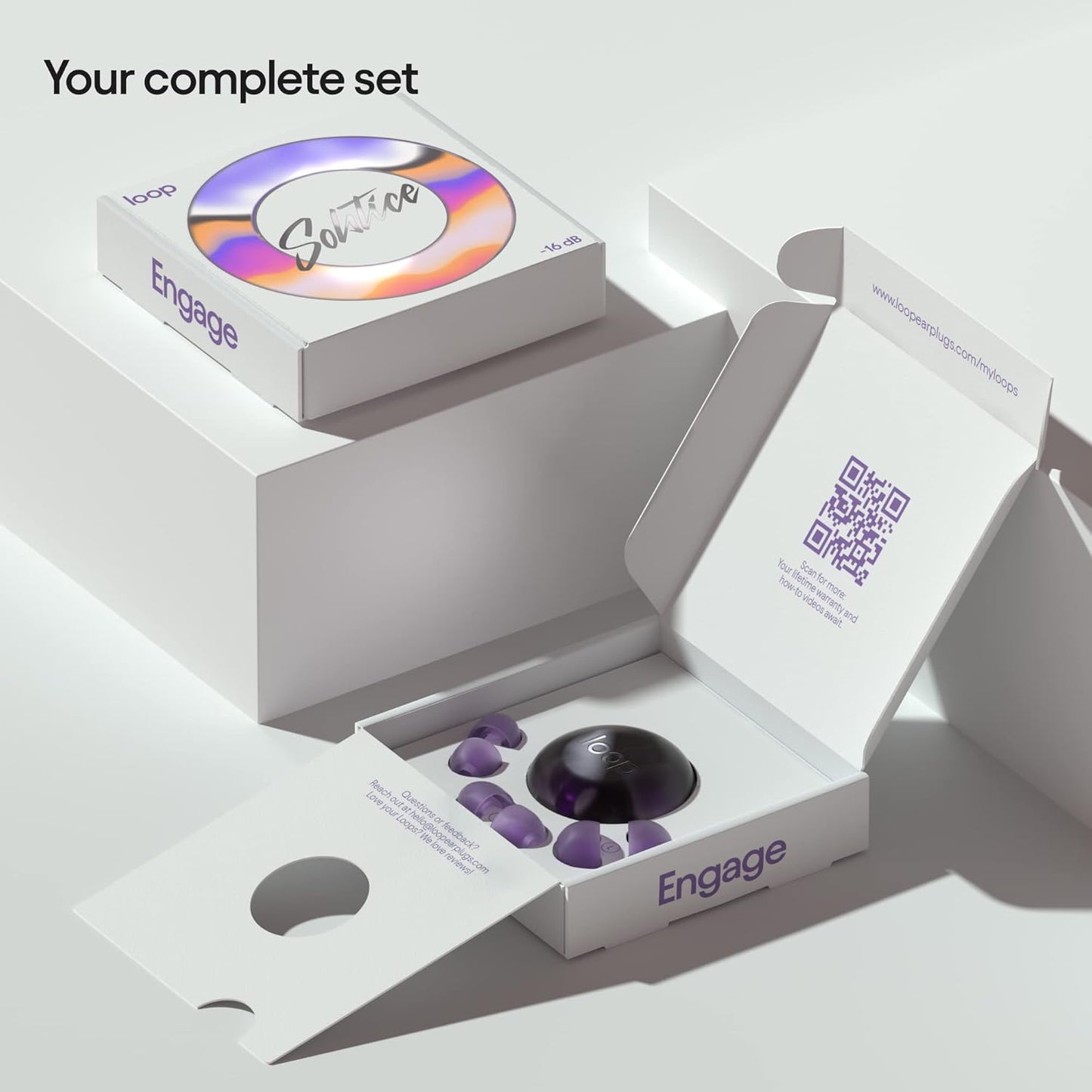 Loop Engage Solstice Earplugs for Conversation – Low-level Noise Reduction with Clear Speech – Social Gatherings, Noise Sensitivity & Parenting – 8 Ear Tips in XS/S/M/L - 16 dB coverage - Violet