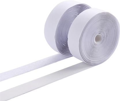 3/4 Inch Sticky Back Hook and Loop Tape White Self-Adhesive Fasteners Mounting Tape for Home School Office Car and Crafting Organization (5 Yards)