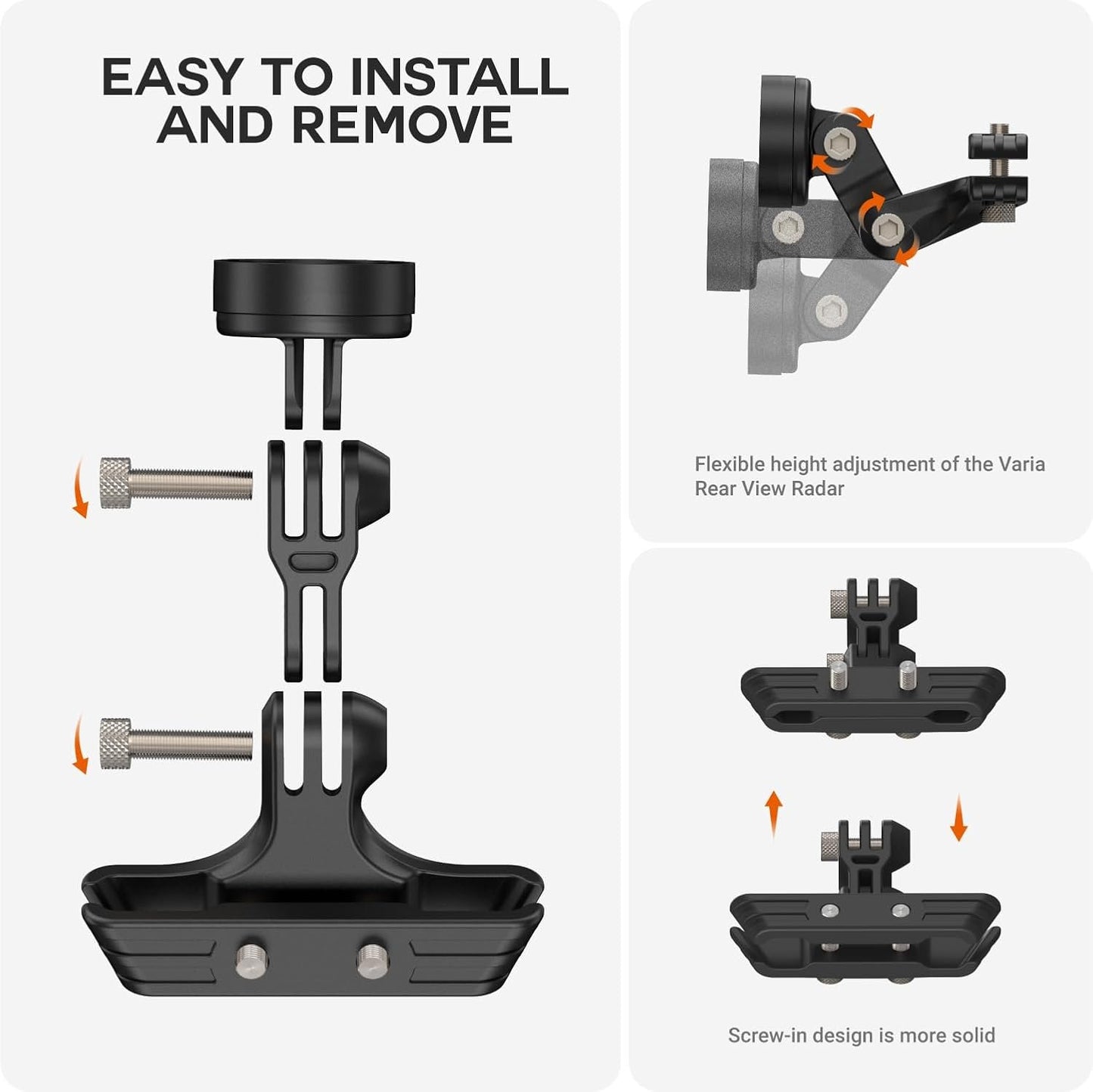 TUSITA Seat Rail Mount Kit Compatible with Garmin Varia RTL510 RTL515 RVR315 Rearview