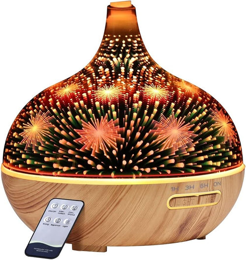 Devanti Aroma Diffuser Aromatherapy Ultrasonic 3D LED Glass Oil Firework 400ml
