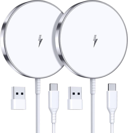 Magnetic Wireless Charger 15W Fast Mag Safe Charger for Cell Phone 16 Pro Max/16 Pro/16 Plus/16/15/14/13/12 Series 2 Pack Charging Pad for AirPods 3/2/Pro 2/Pro Mag-Safe Original Replacement