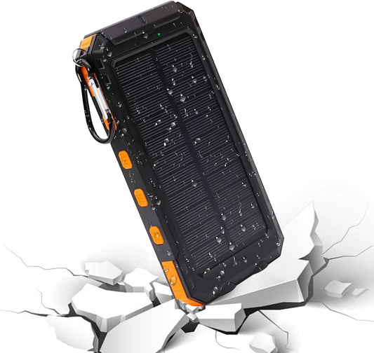 Solar Panel - Fast Charging Portable Charger | 20000mAh Wireless Charging Device with Flashlight | Solar Powerr Charger Type-C Cable for Camping Hiking Outdoor Powerr Outages | Disaster Relie