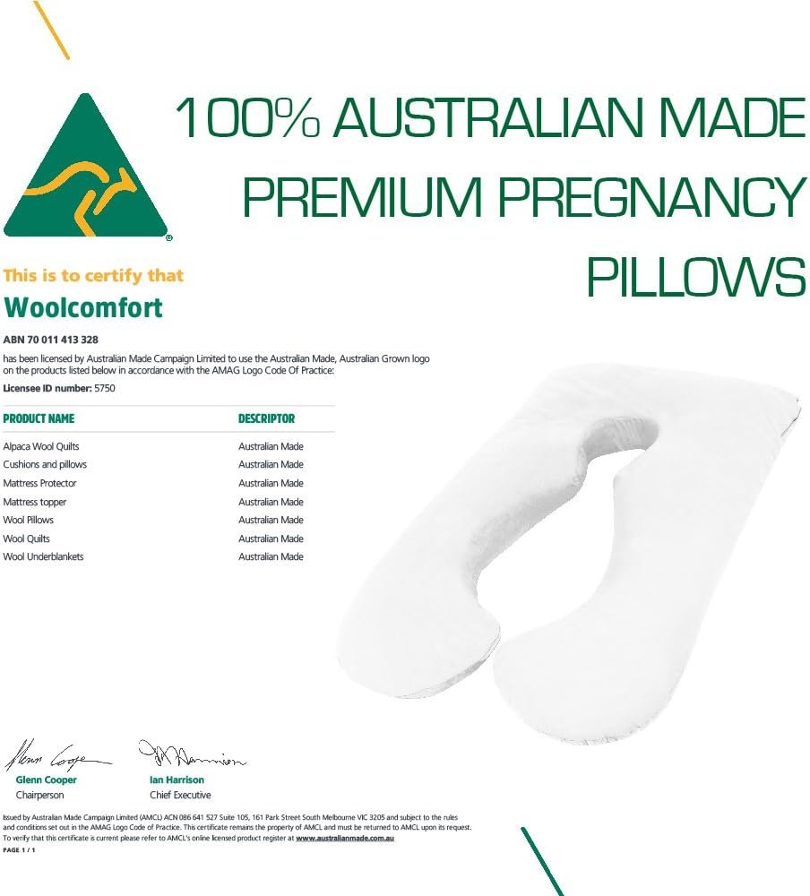 Australian Made Pregnancy/Maternity/Nursing Pillow Body Feeding Support (Pillowcase Included) (White)