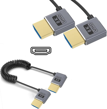 XEGZLH 2.1 Version Coiled Video Cord 8K@60Hz Extension Cable 48Gbps for 1080p Video Streaming Line Extension Line