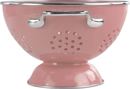 Reston Lloyd Food Prep Strainer Steel Colander, 1.5 QT (48 OZ/1.4 L), Pink