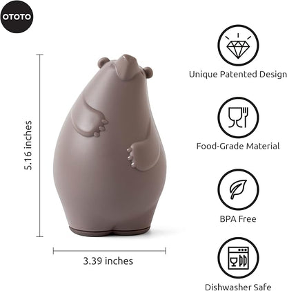 OTOTO Barry The Bear Box Cheese Grater - Compact Stainless Steel, BPA Free, Dishwasher Safe, Vegetable Shredder, Fun Kitchen Gadget, Cute Gifts